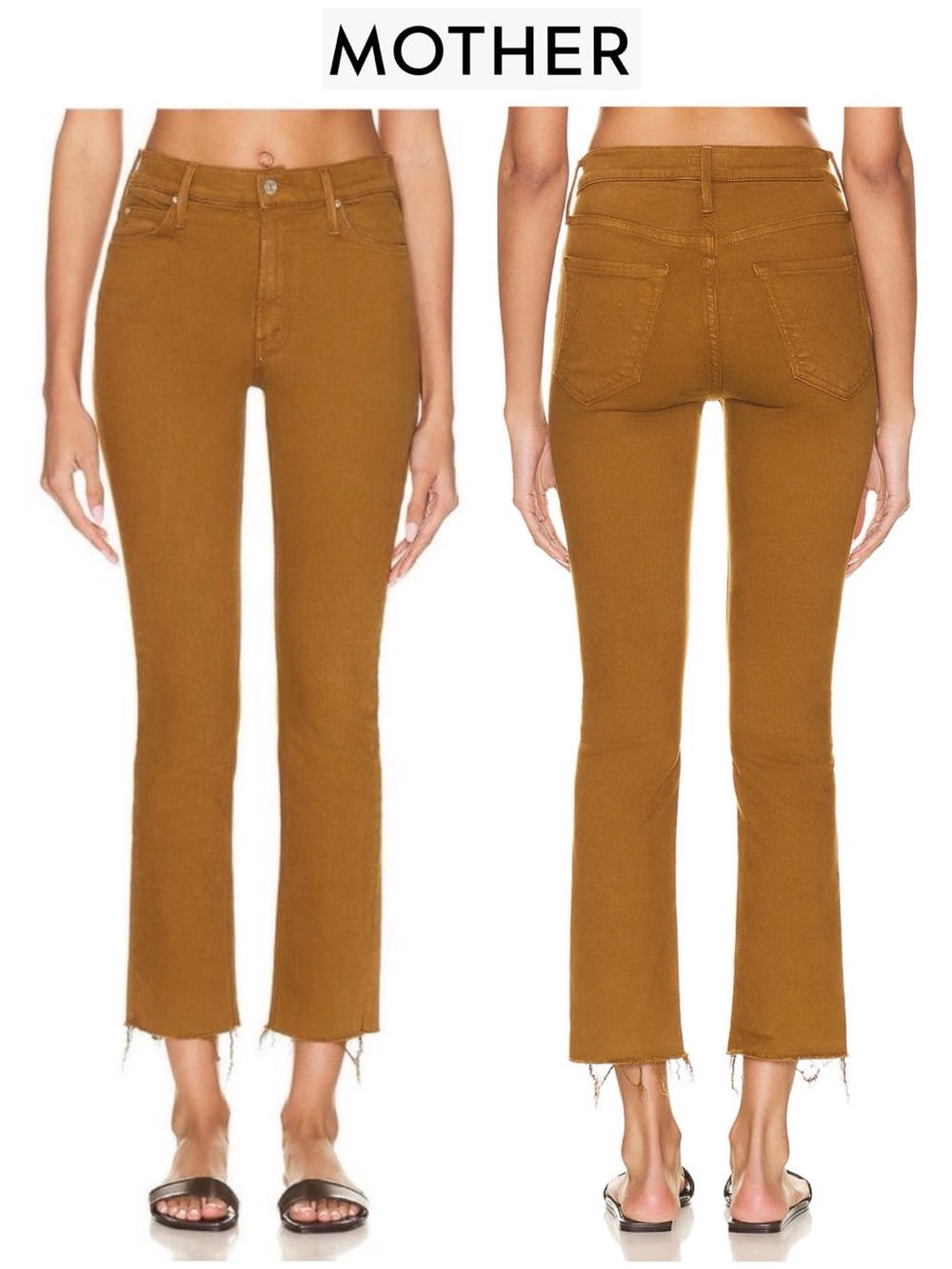 MOTHER Mid Rise Dazzler Ankle Fray Tapenade Brown Olive Jeans 27 NWOT